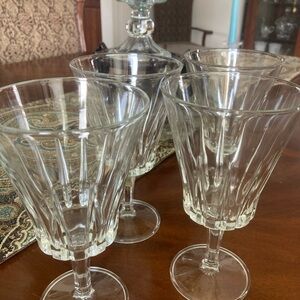VTG Cristal d’Arques Regency 6-7/8” water goblets for set of 4 Italian crystal